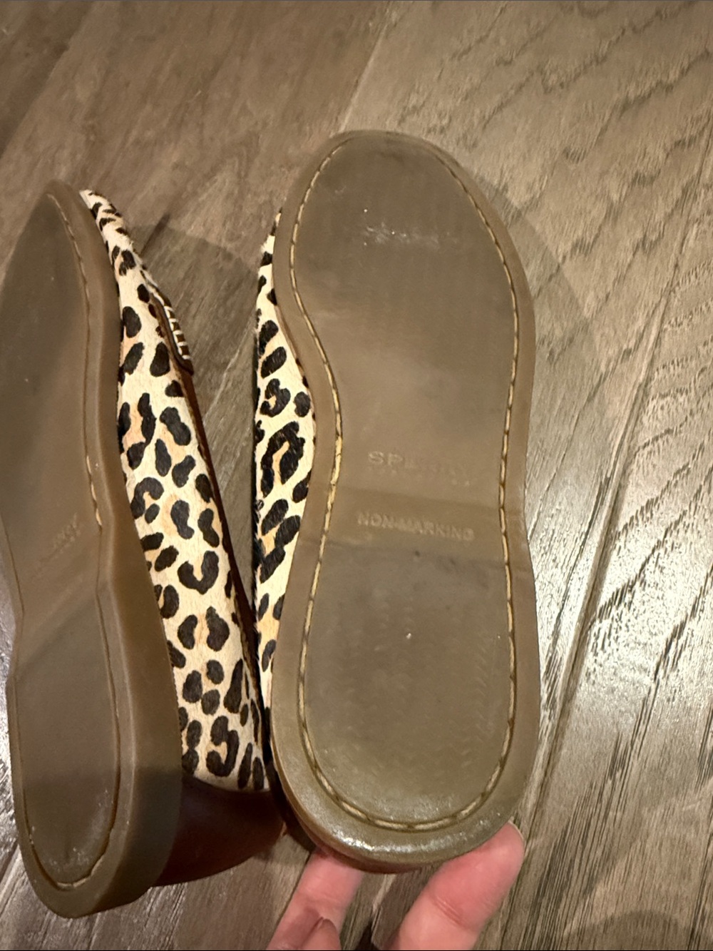 Sperry Top Sider Leopard Print Penny Loafers with Brown Trim, sz 9.5M - Picture 6 of 9